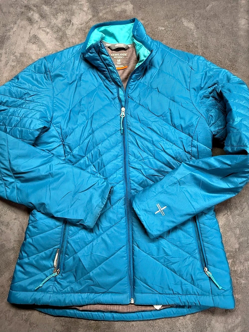 Icebreaker Women's MerinoLOFT Ellipse Long Sleeve Zip Jacket Blue Medium